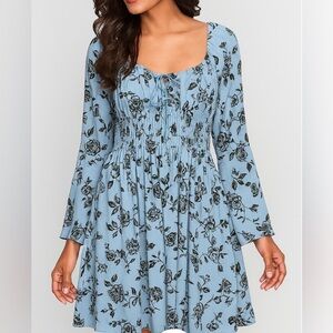 One Clothing Blue and Black Floral Top/Dress